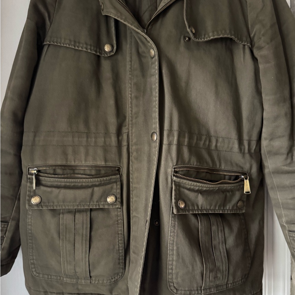 Michael Kors Fur Trim Hooded Jacket Great find relaxed soft hood Size Large